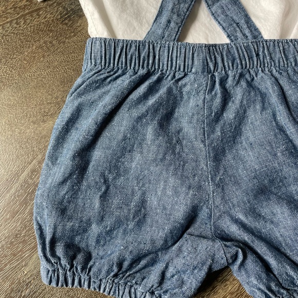 SOLD Janie and Jack linen shorts overalls, 12-18 months - Picture 6 of 13
